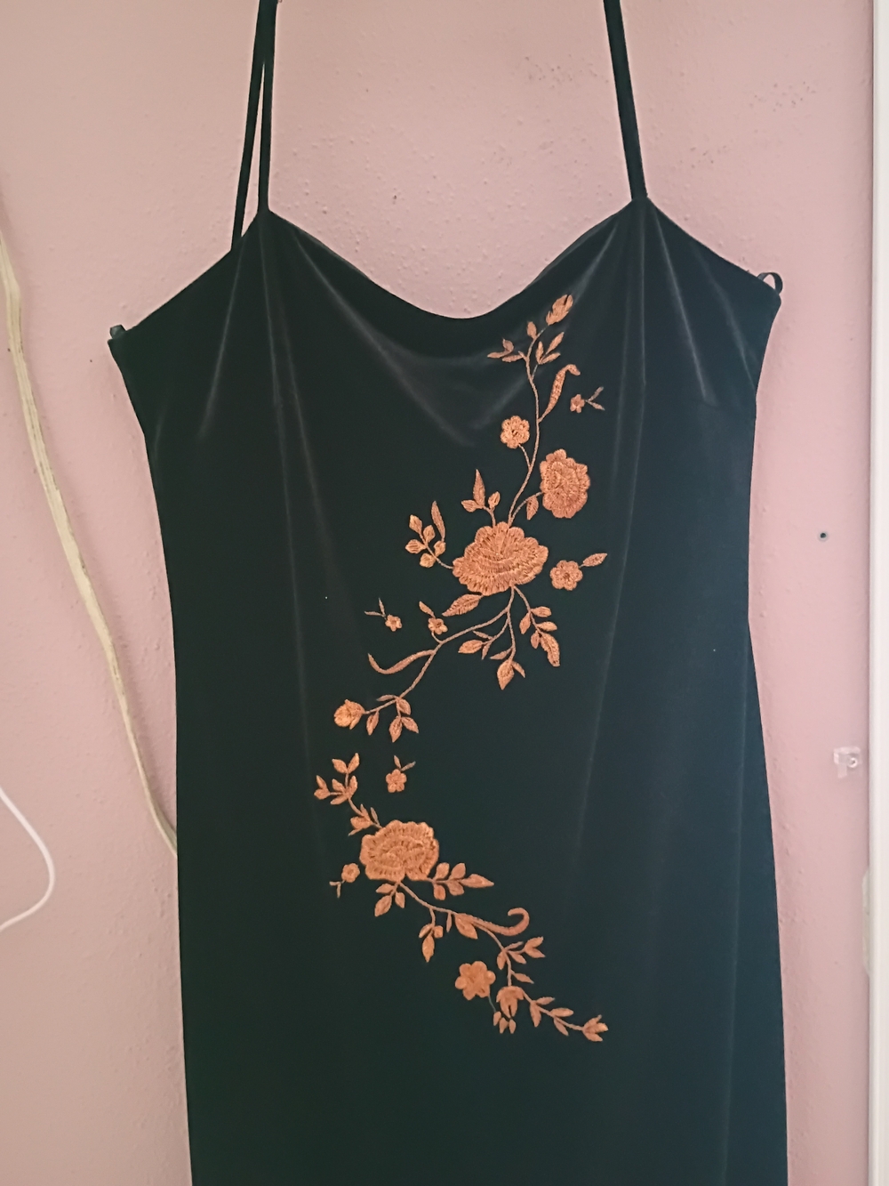 Rachel Kate Black Dress with Rust Floral Detail